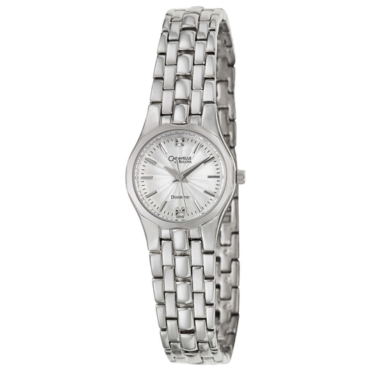 Front view of Caravelle Diamond Women's Japanese Quartz (Battery-Powered) Watch 43P106