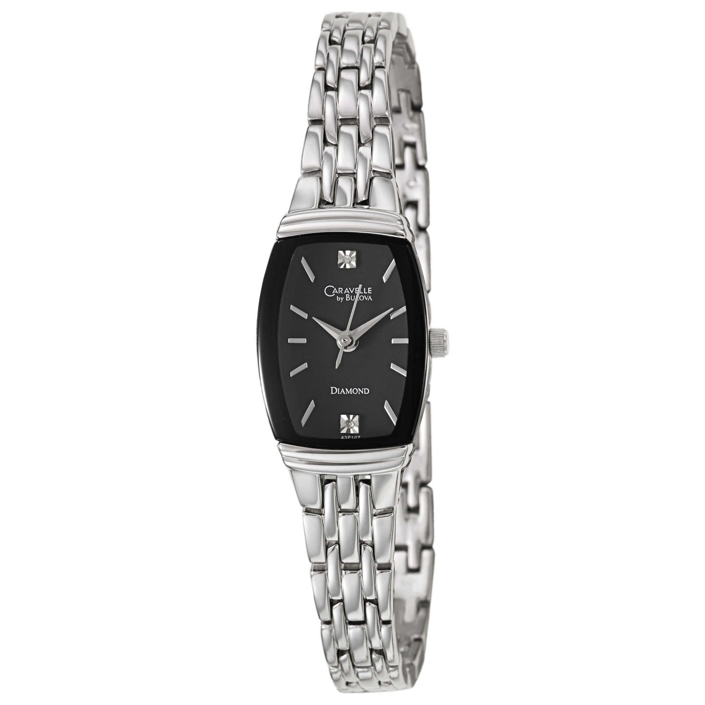 Front view of Caravelle Diamond Women's Japanese Quartz (Battery-Powered) Watch 43P107