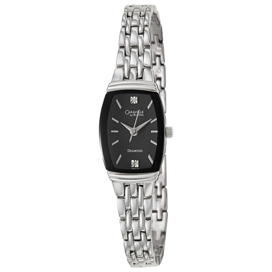Front view of Caravelle Diamond Women's Japanese Quartz (Battery-Powered) Watch 43P107