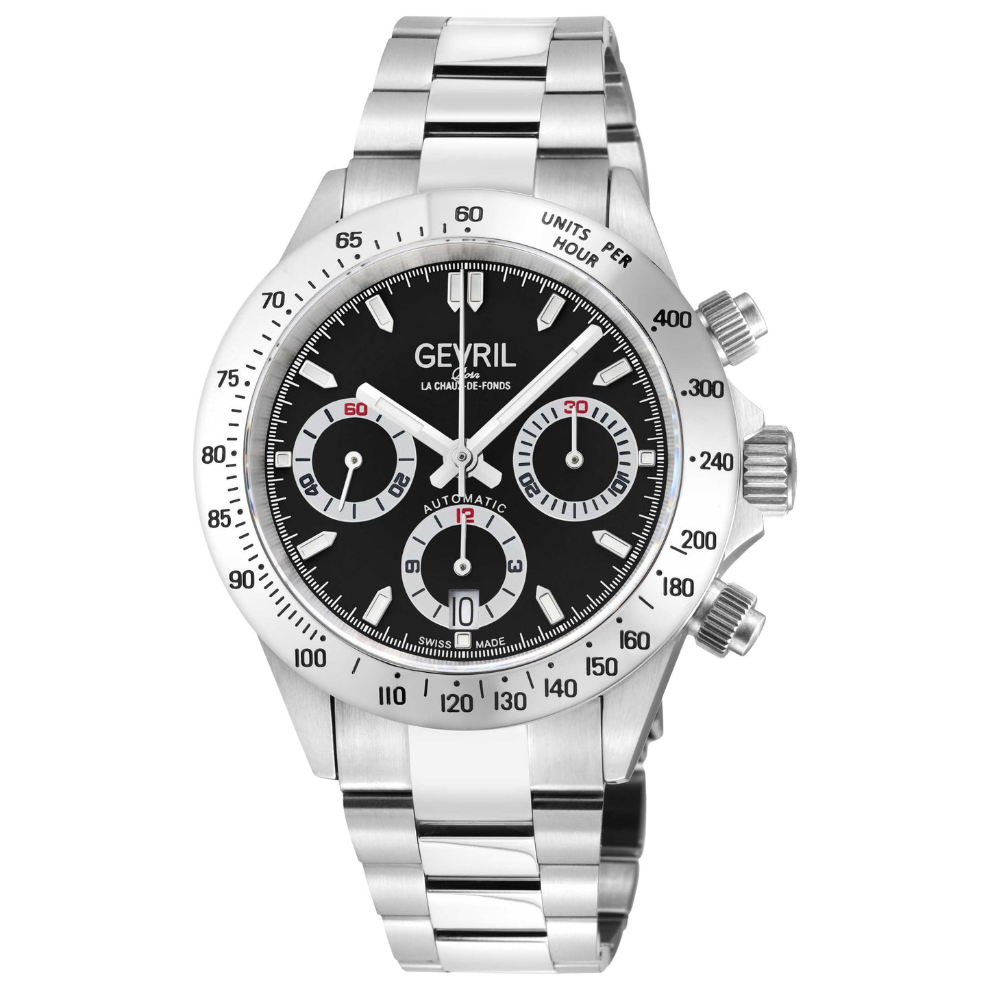 Front view of Gevril New Amsterdam Men's Automatic Watch 44607B