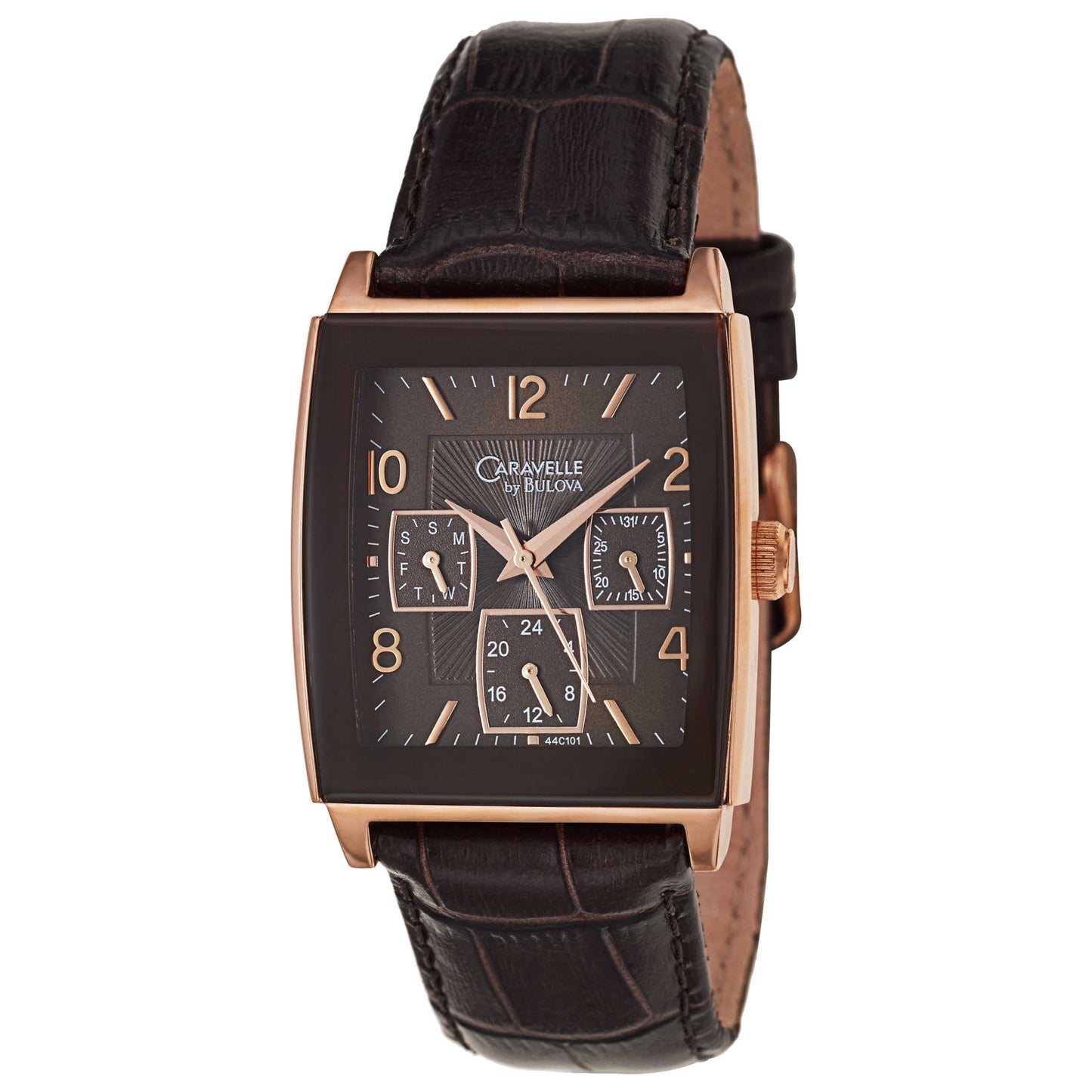 Front view of Caravelle Strap Men's Japanese Quartz (Battery-Powered) Watch 44C101