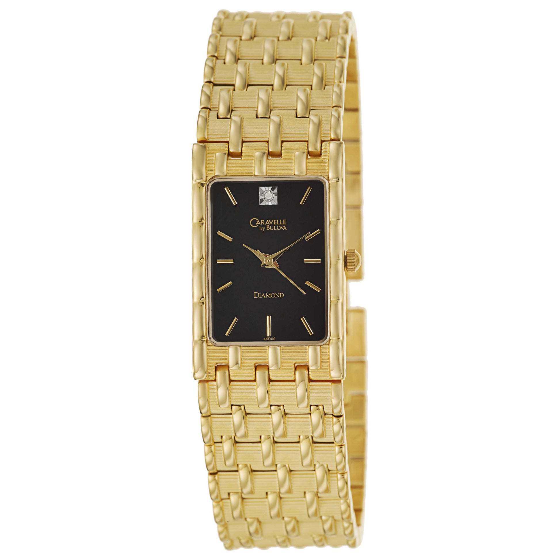 Front view of Caravelle Diamond Men's Japanese Quartz (Battery-Powered) Watch 44D09