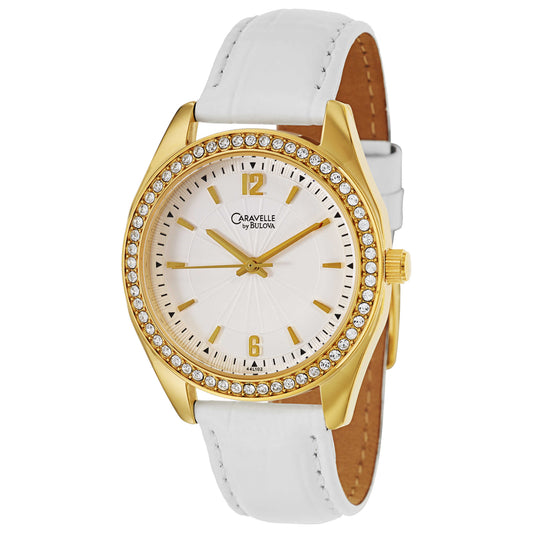 Front view of Caravelle Crystal Women's Japanese Quartz (Battery-Powered) Watch 44L102