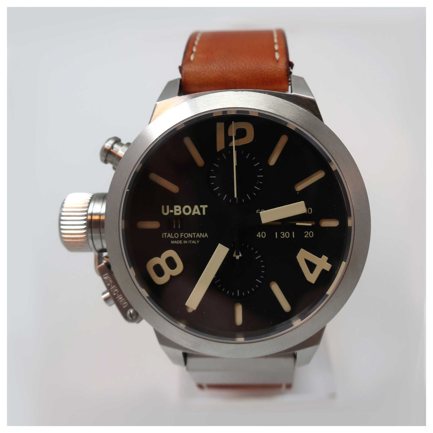 Front view of U-Boat Classico Men's Automatic Watch 45-CAS-1-SDV