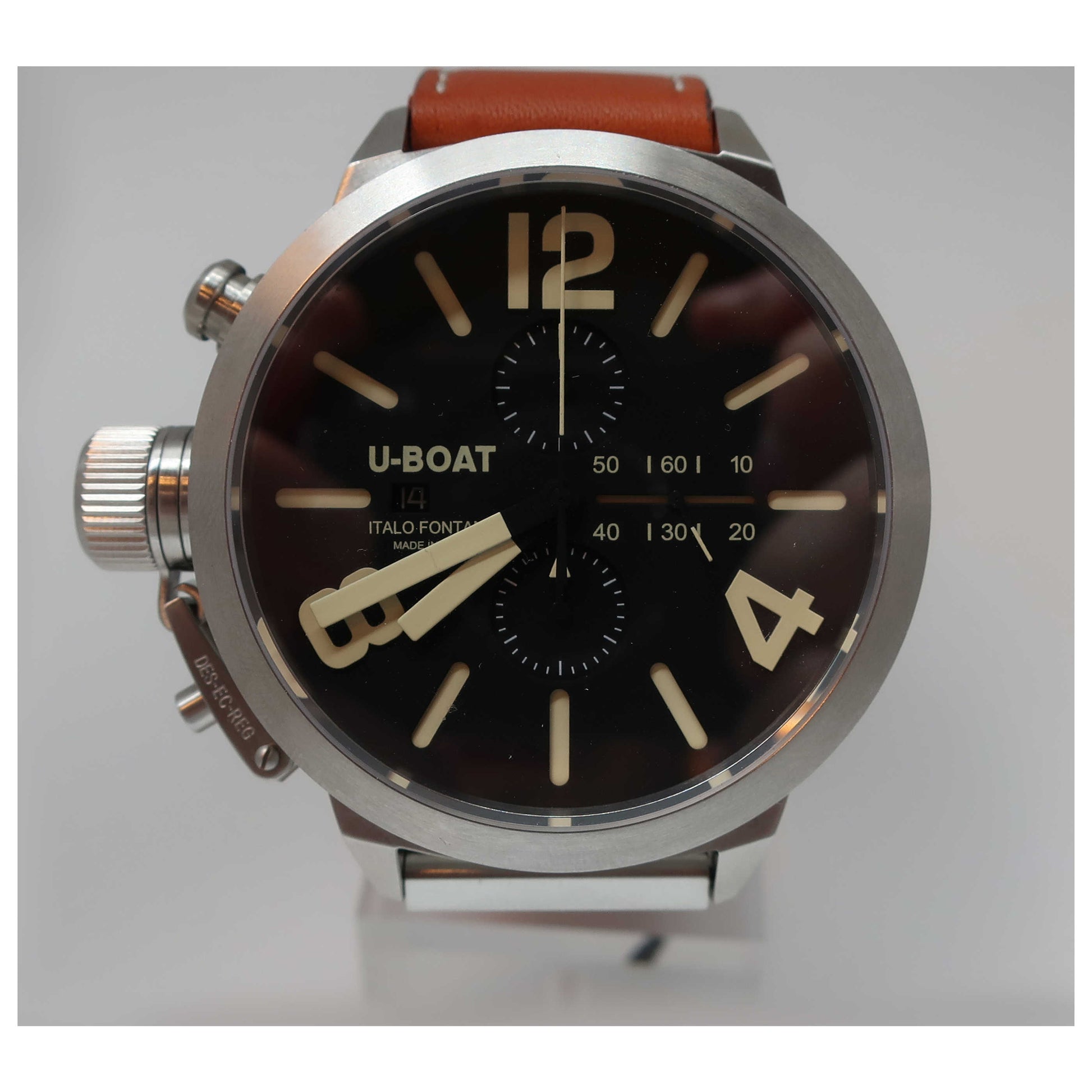 Front view of U-Boat Classico Men's Automatic Watch 45-CAS-1-SD
