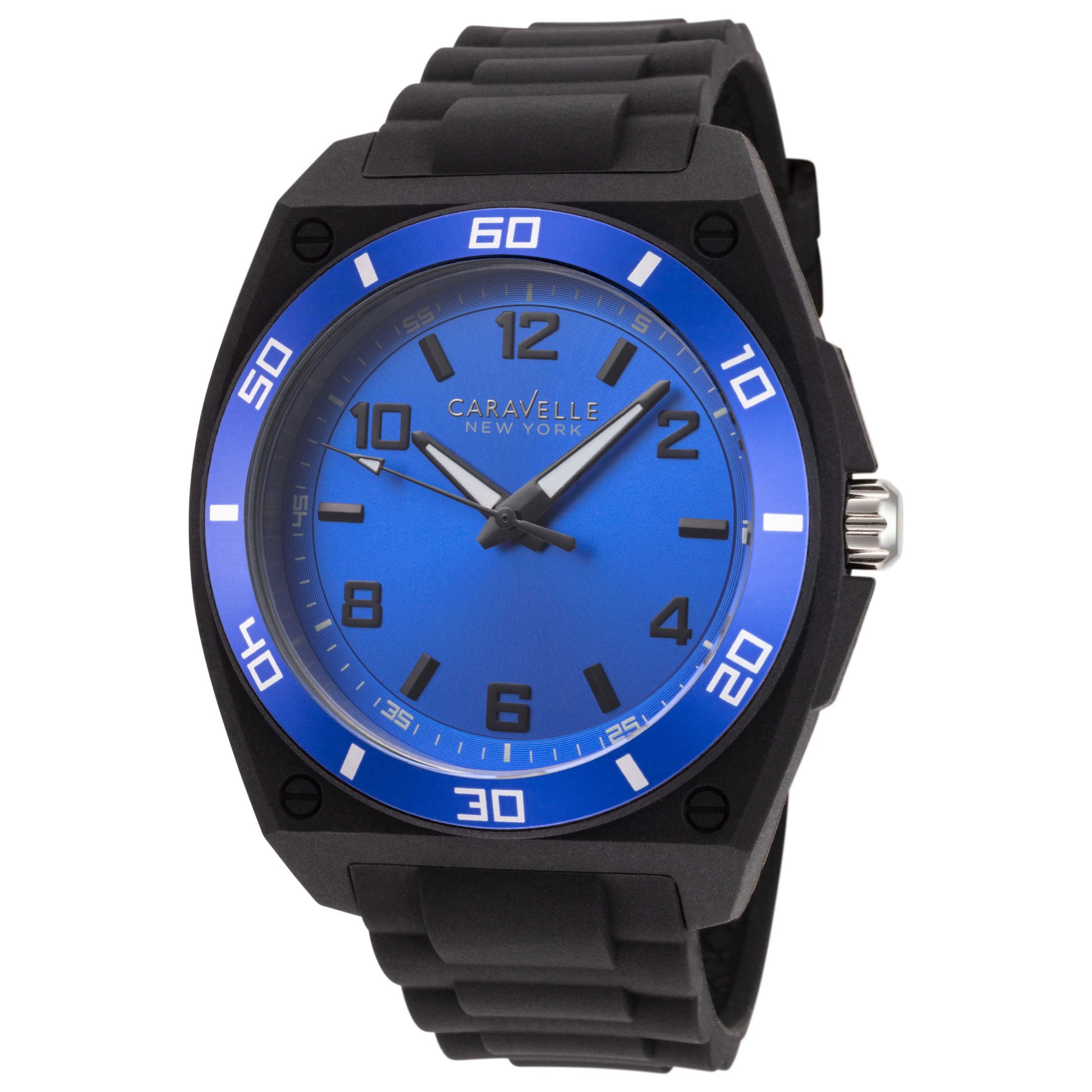 Front view of Caravelle by Bulova New York Men's Quartz Watch 45A116