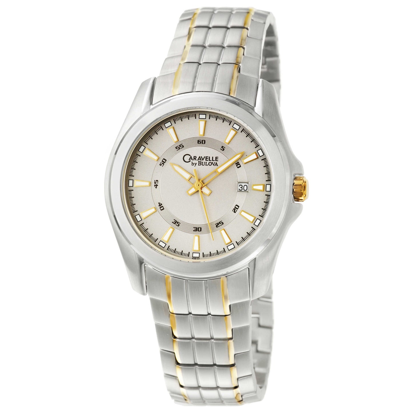 Front view of Caravelle Bracelet Men's Quartz Watch 45B101