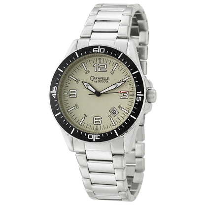 Front view of Caravelle Bracelet Men's Quartz Watch 45B104