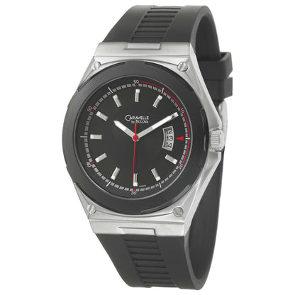 Front view of Caravelle Strap Men's Quartz Watch 45B109