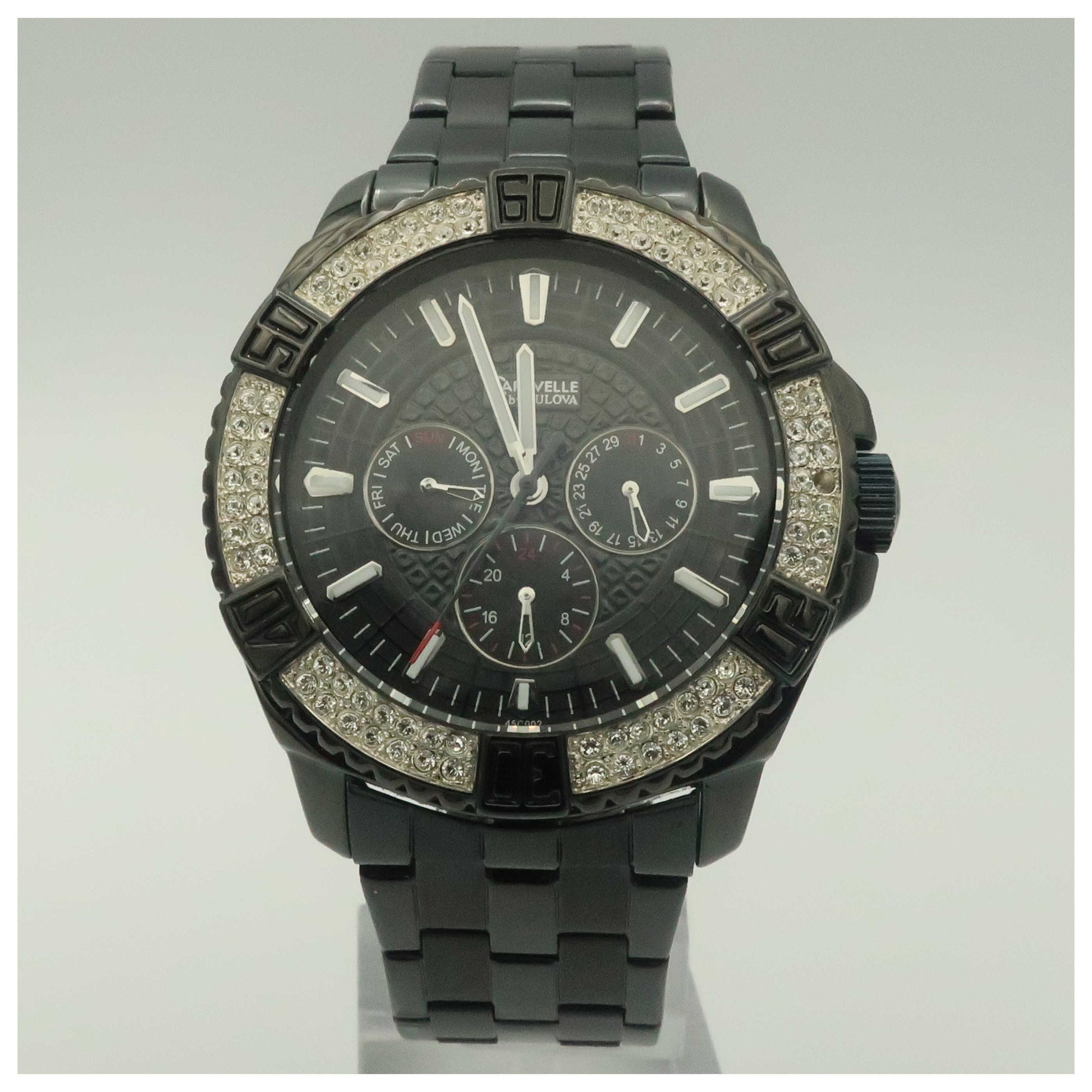 Front view of Caravelle Crystal Men's Quartz Watch 45C002-PO