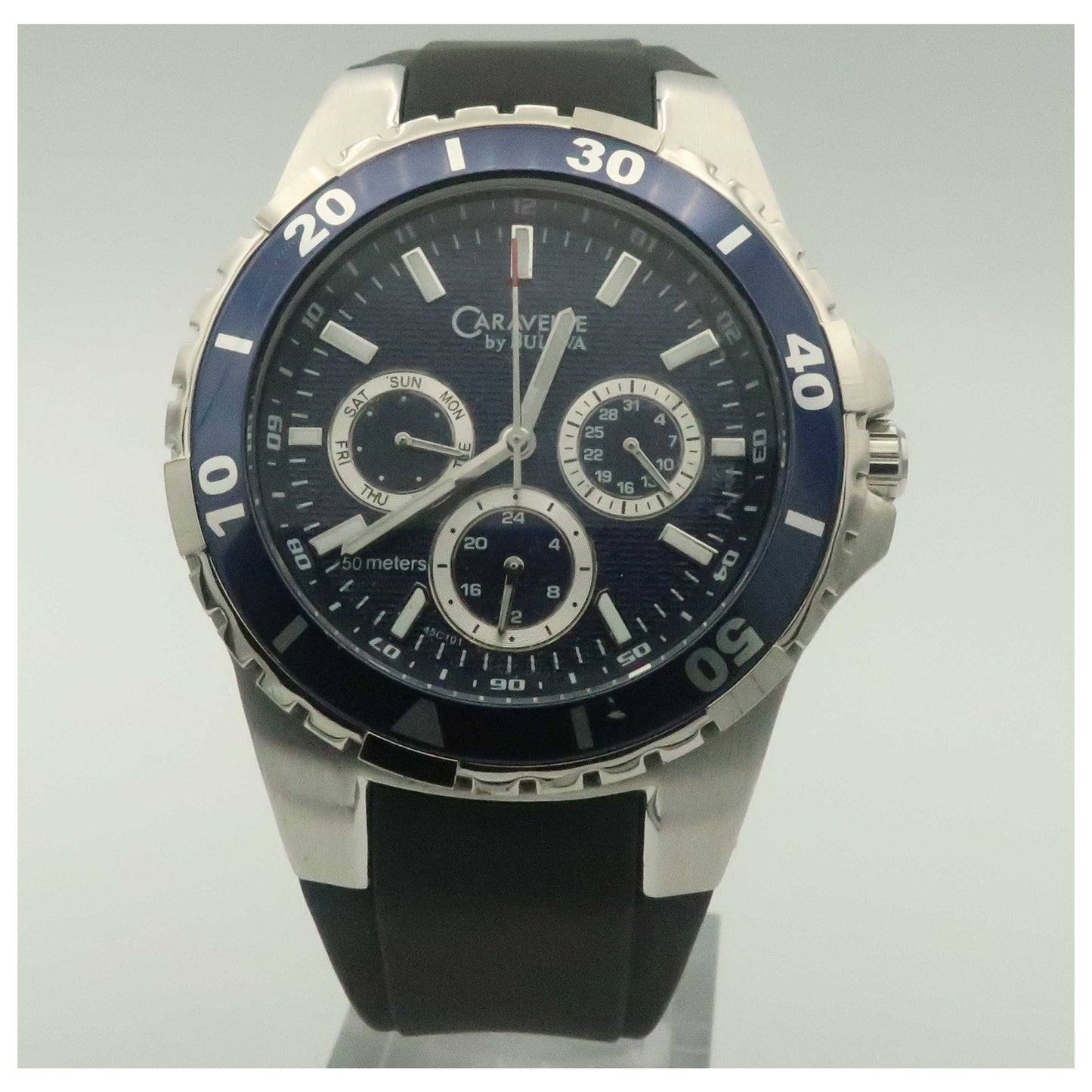 Front view of Caravelle Strap Men's Quartz Watch 45C101-PO