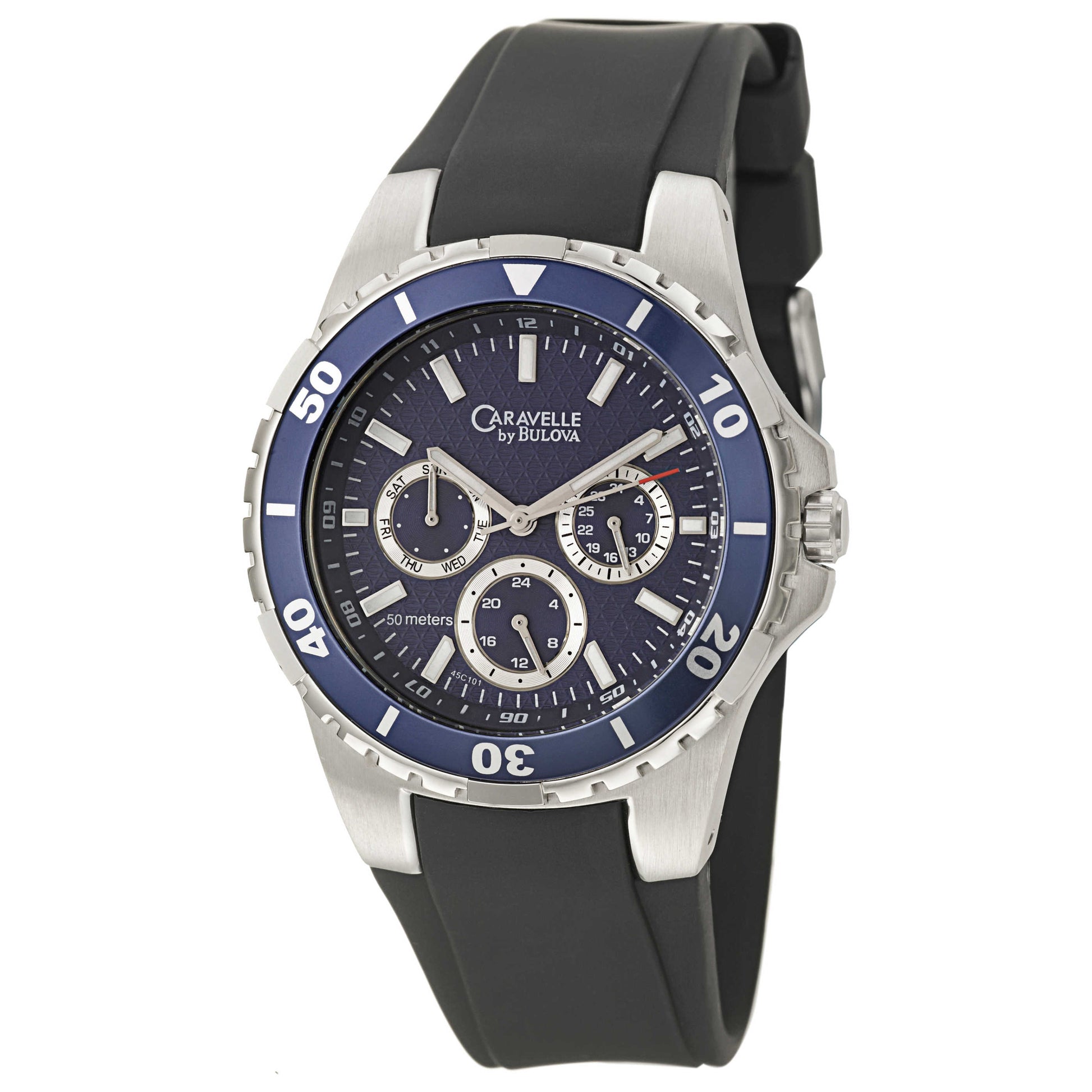 Front view of Caravelle Strap Men's Quartz Watch 45C101