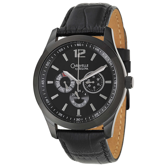 Front view of Caravelle Strap Men's Japanese Quartz (Battery-Powered) Watch 45C108