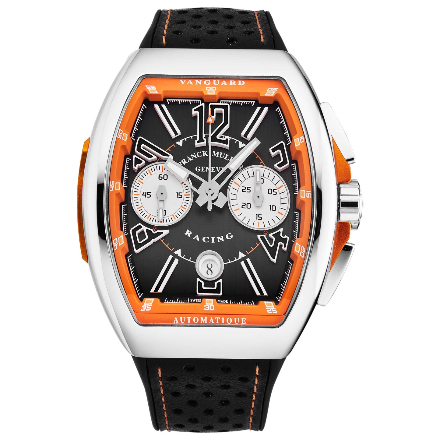 Front view of Franck Muller Vanguard Racing Men's Automatic Watch 45CCBLKORG