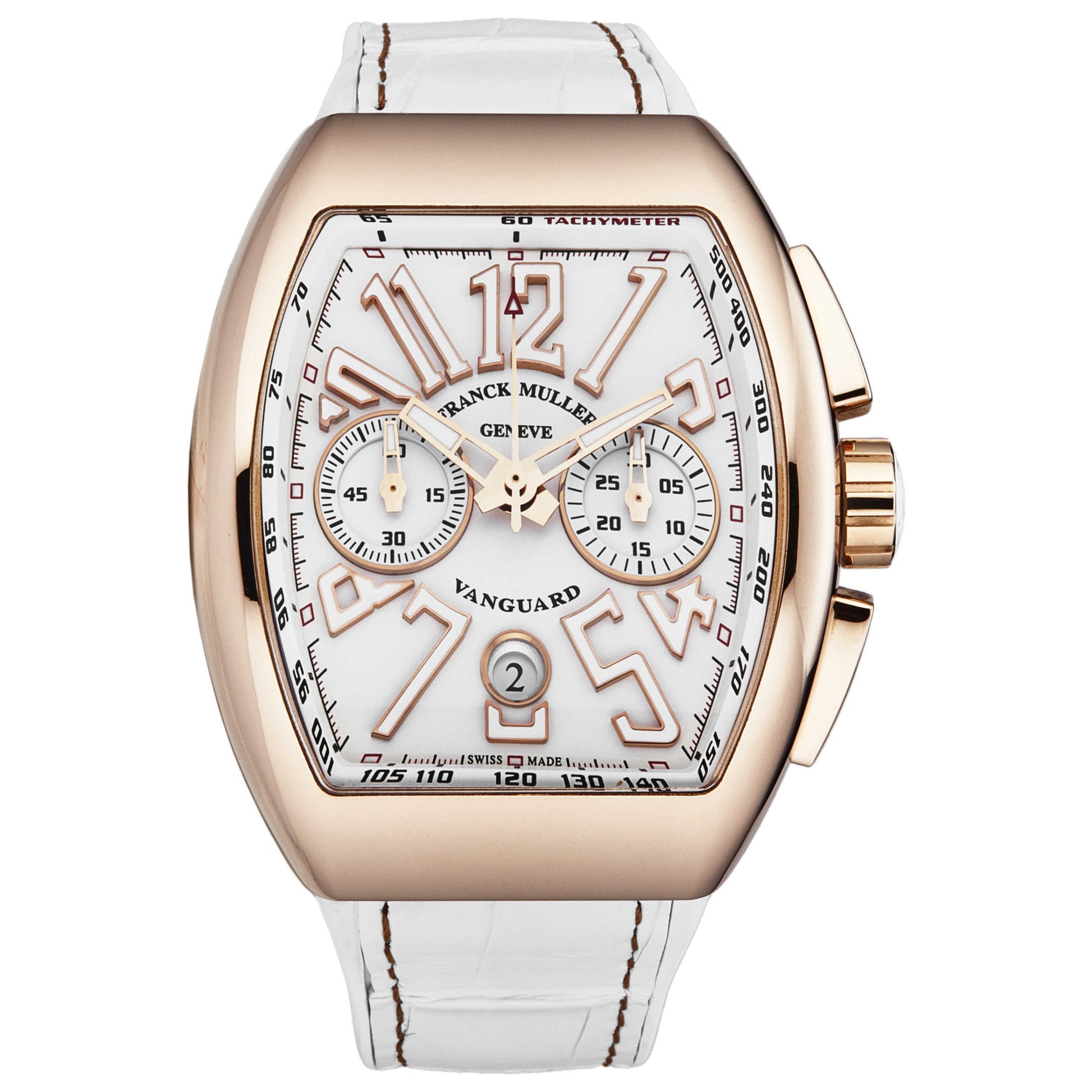 Front view of Franck Muller Vanguard Men's Automatic Watch 45CCGLDWHTWHT