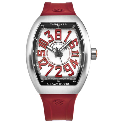 Front view of Franck Muller Vanguard Crazy Hours Men's Automatic Watch 45CHACBRRDRBR