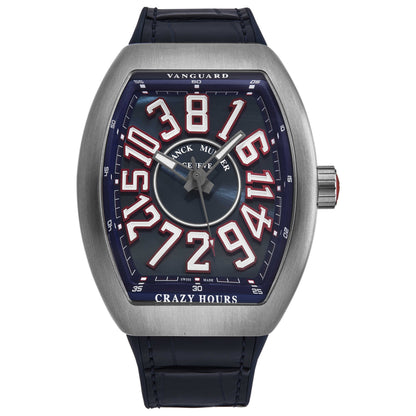 Front view of Franck Muller Vanguard Crazy Hours Men's Automatic Watch 45CHTTAMERBLU