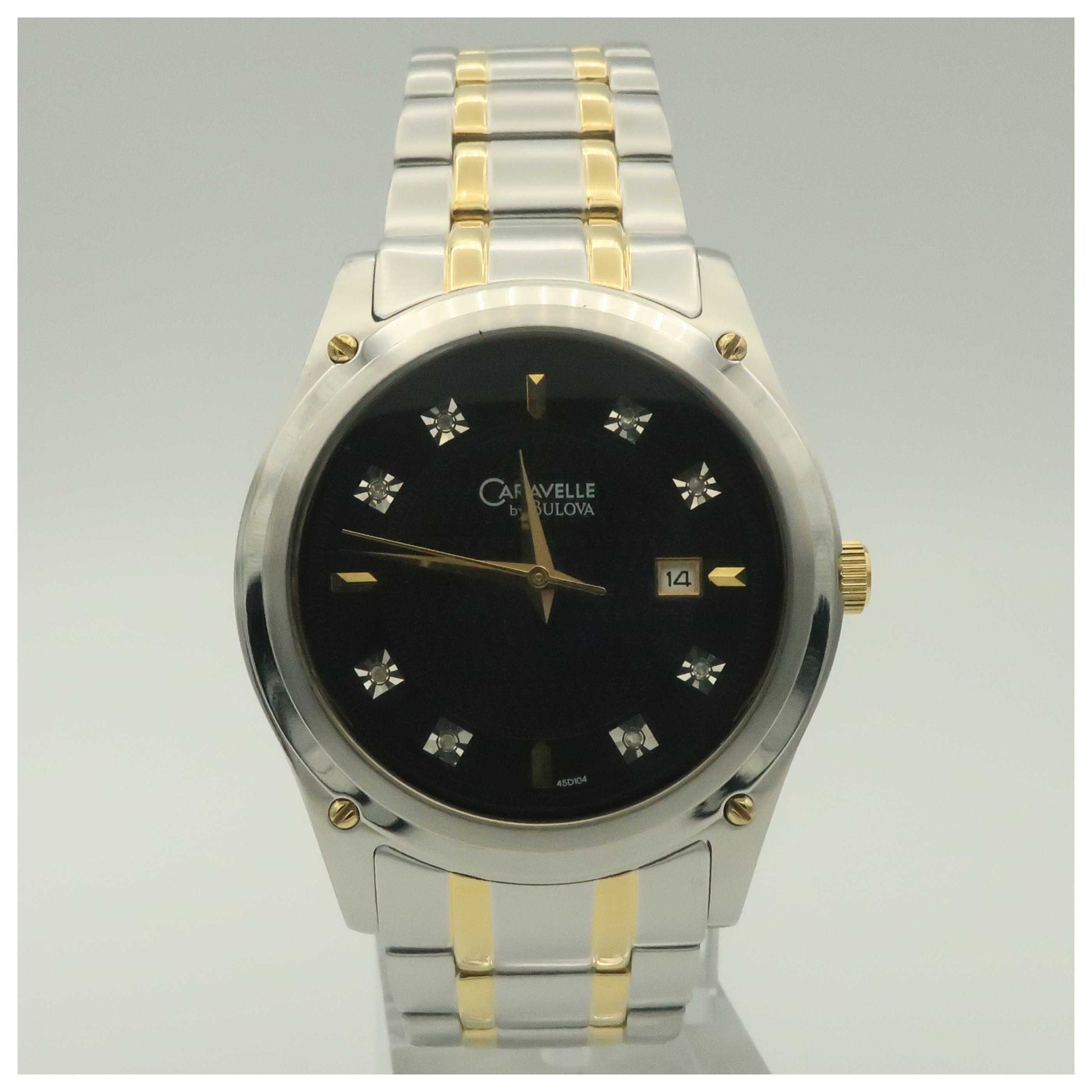 Front view of Caravelle Diamond Men's Quartz Watch 45D104-SD