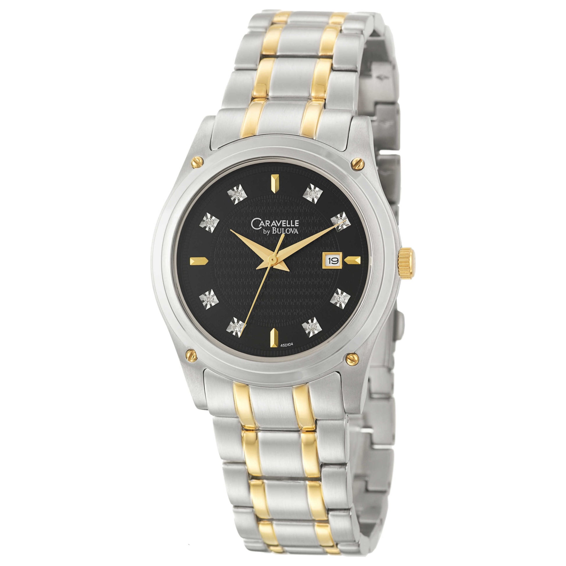 Front view of Caravelle Diamond Men's Quartz Watch 45D104