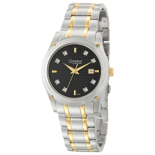 Front view of Caravelle Diamond Men's Quartz Watch 45D104
