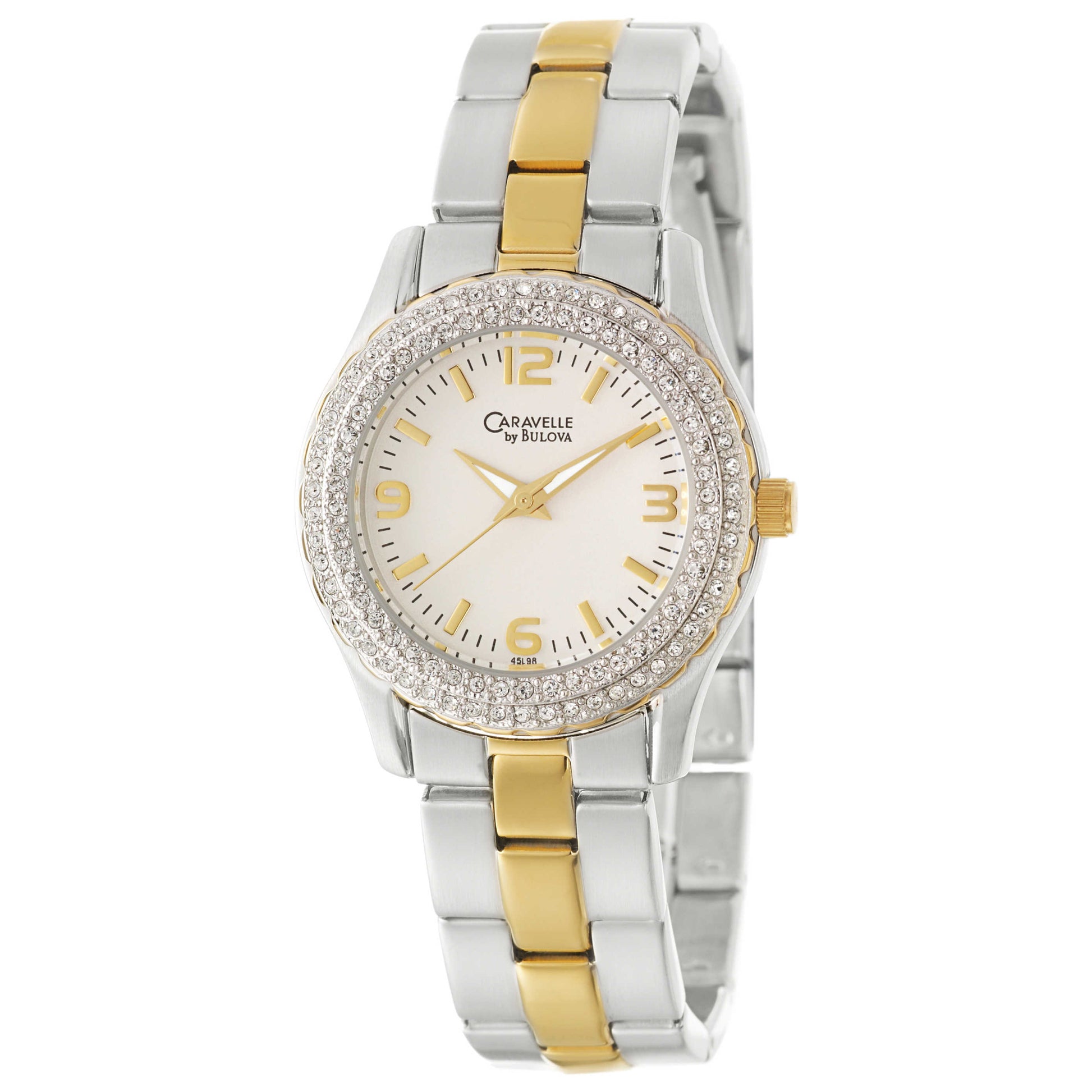 Front view of Caravelle Crystal Women's Quartz Watch 45L98