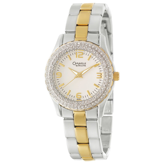Front view of Caravelle Crystal Women's Quartz Watch 45L98