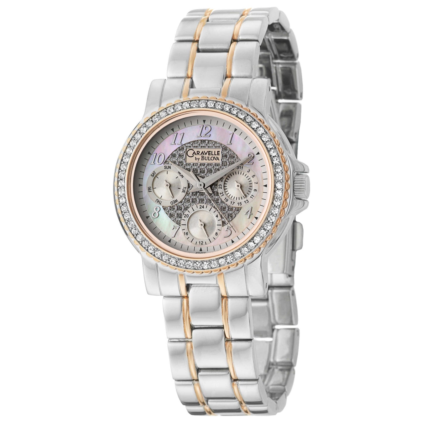 Front view of Caravelle Crystal Women's Quartz Watch 45N000