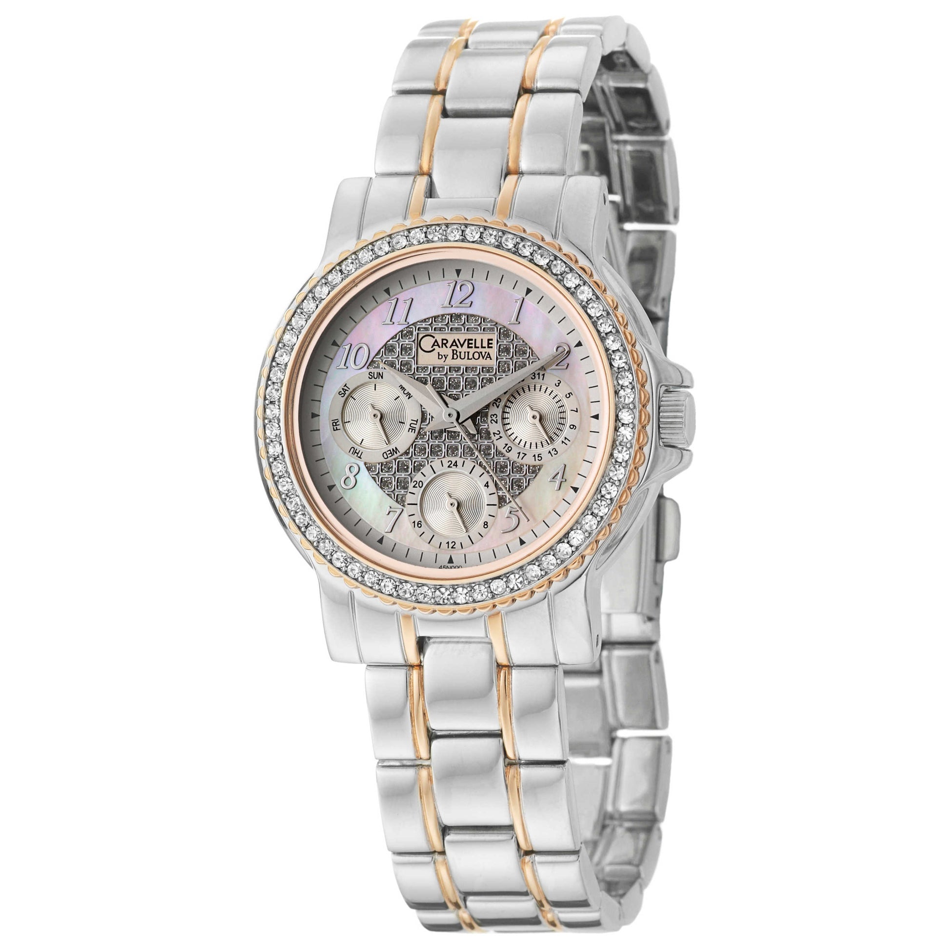 Front view of Caravelle Crystal Women's Quartz Watch 45N000