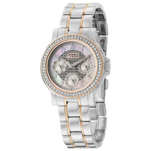 Front view of Caravelle Crystal Women's Quartz Watch 45N000