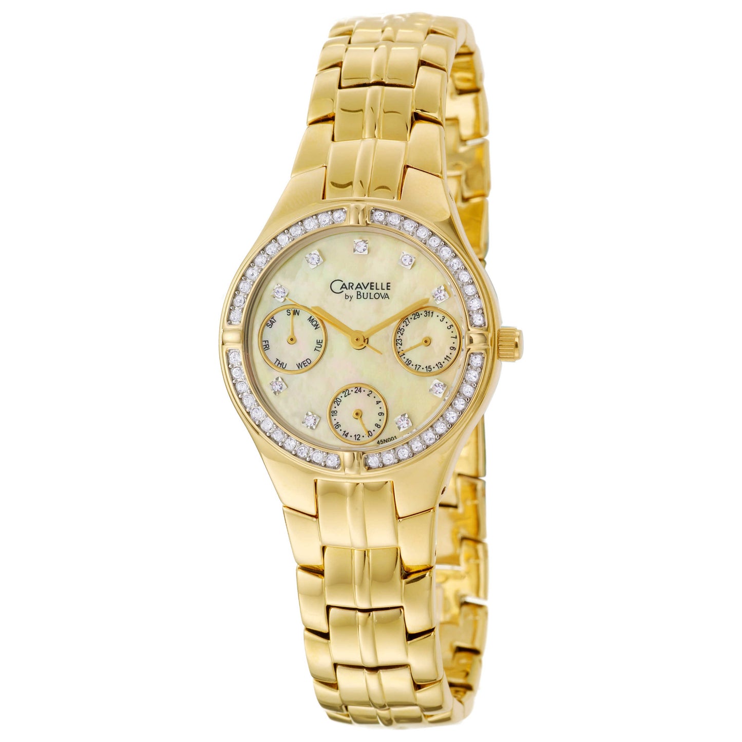Front view of Caravelle Crystal Women's Quartz Watch 45N001