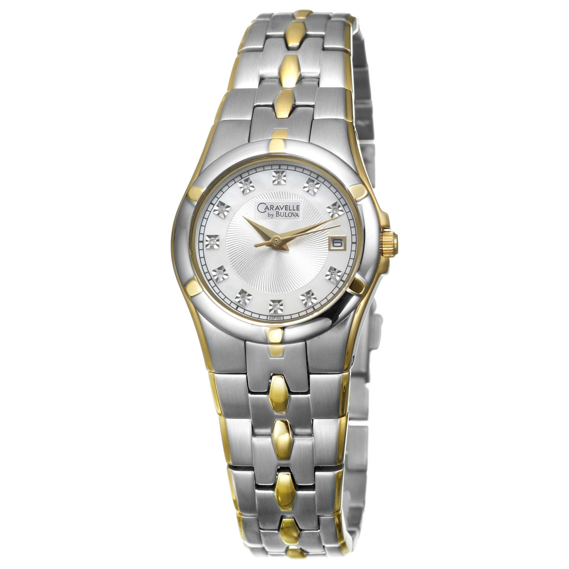 Front view of Caravelle Diamond Women's Quartz Watch 45P100