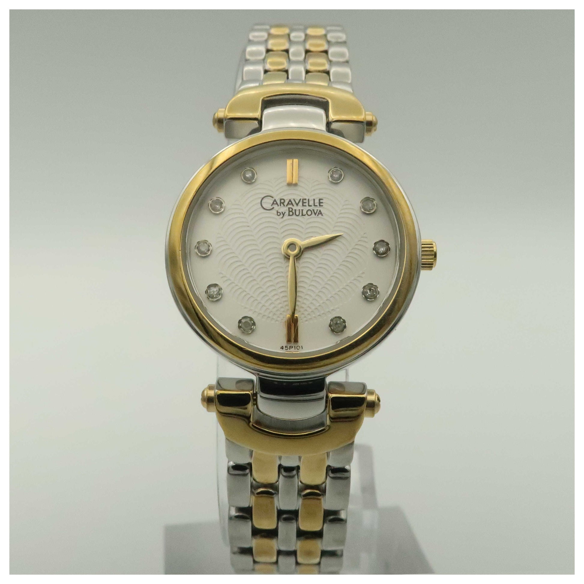 Front view of Caravelle Diamond Women's Quartz Watch 45P101-PO