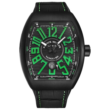 Front view of Franck Muller Vanguard Men's Automatic Watch 45SCBLKBLKGRN