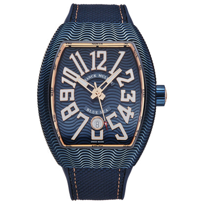 Front view of Franck Muller Vanguard Blue Sea Men's Automatic Watch 45SCBLUSEABLU