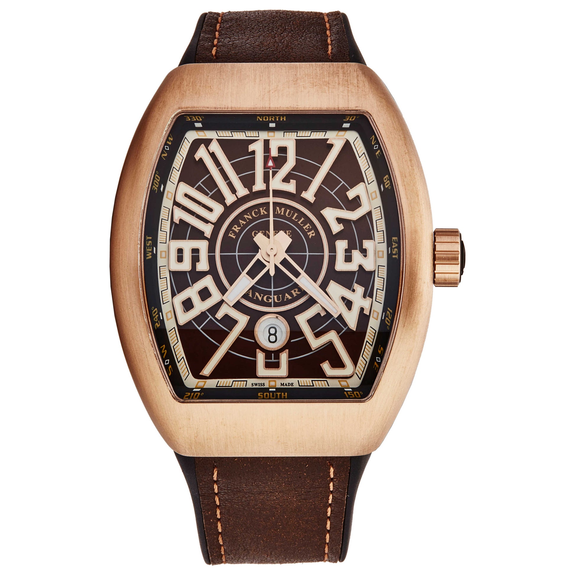 Front view of Franck Muller VanguardCirl Men's Automatic Watch 45SCCIRBRNBRN