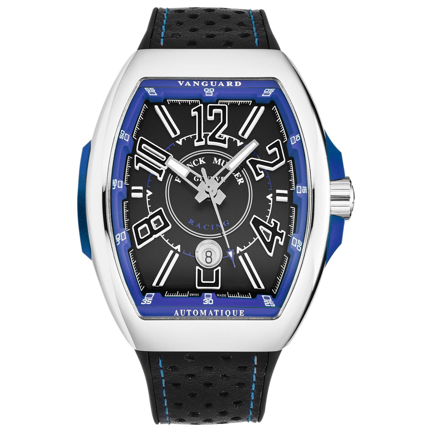 Front view of Franck Muller Vanguard Racing Men's Automatic Watch 45SCRACINGBLKBU
