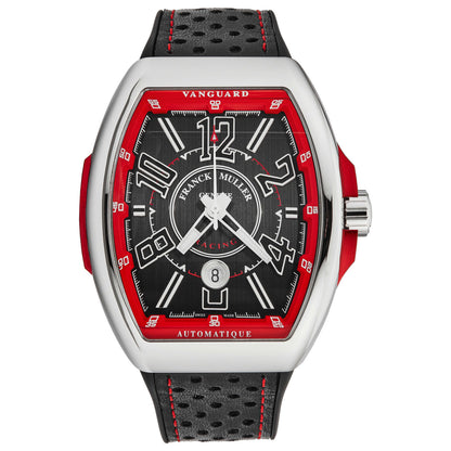 Front view of Franck Muller Vanguard Racing Men's Automatic Watch 45SCRACINGBLKRD