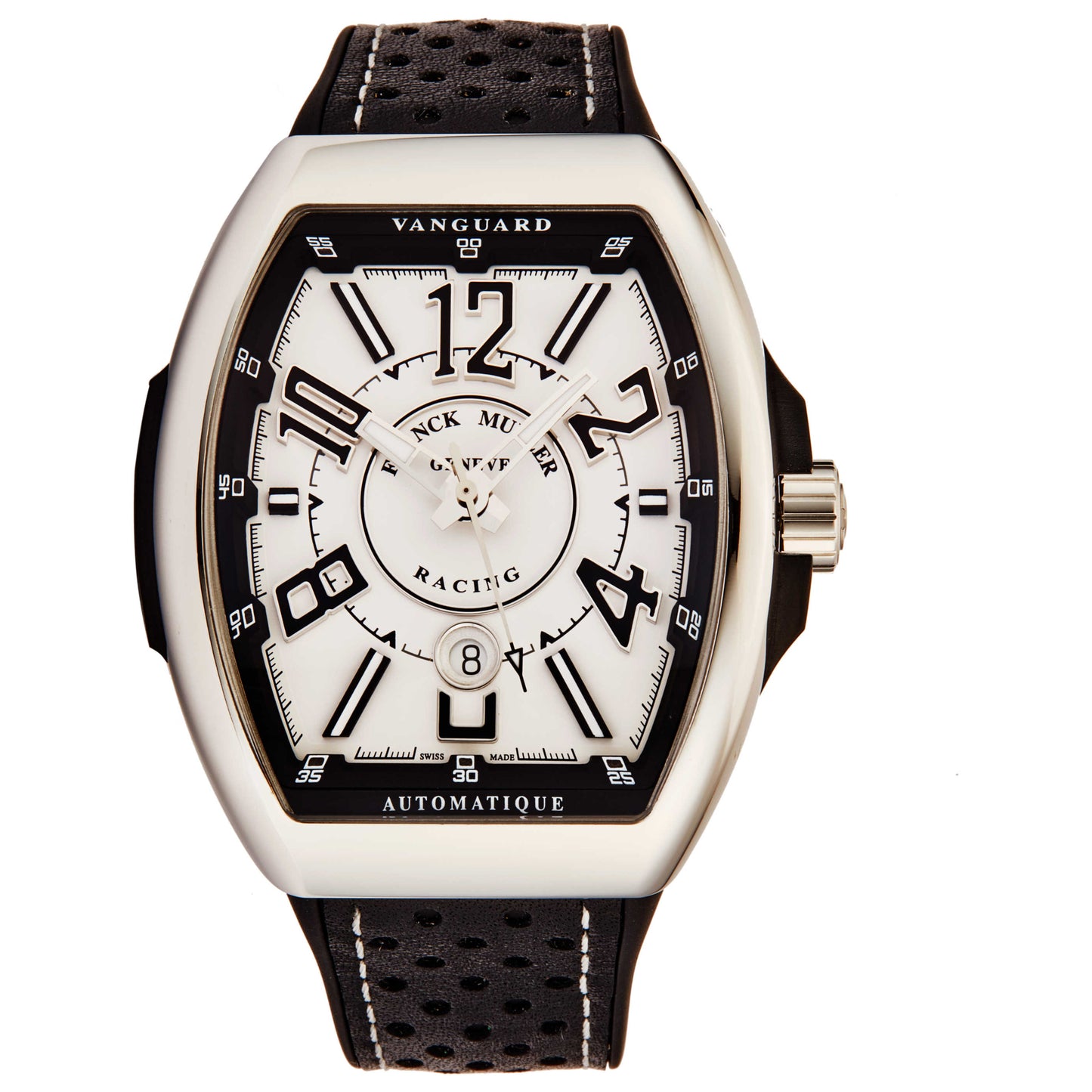 Front view of Franck Muller Vanguard Racing Men's Automatic Watch 45SCRACINGWHT