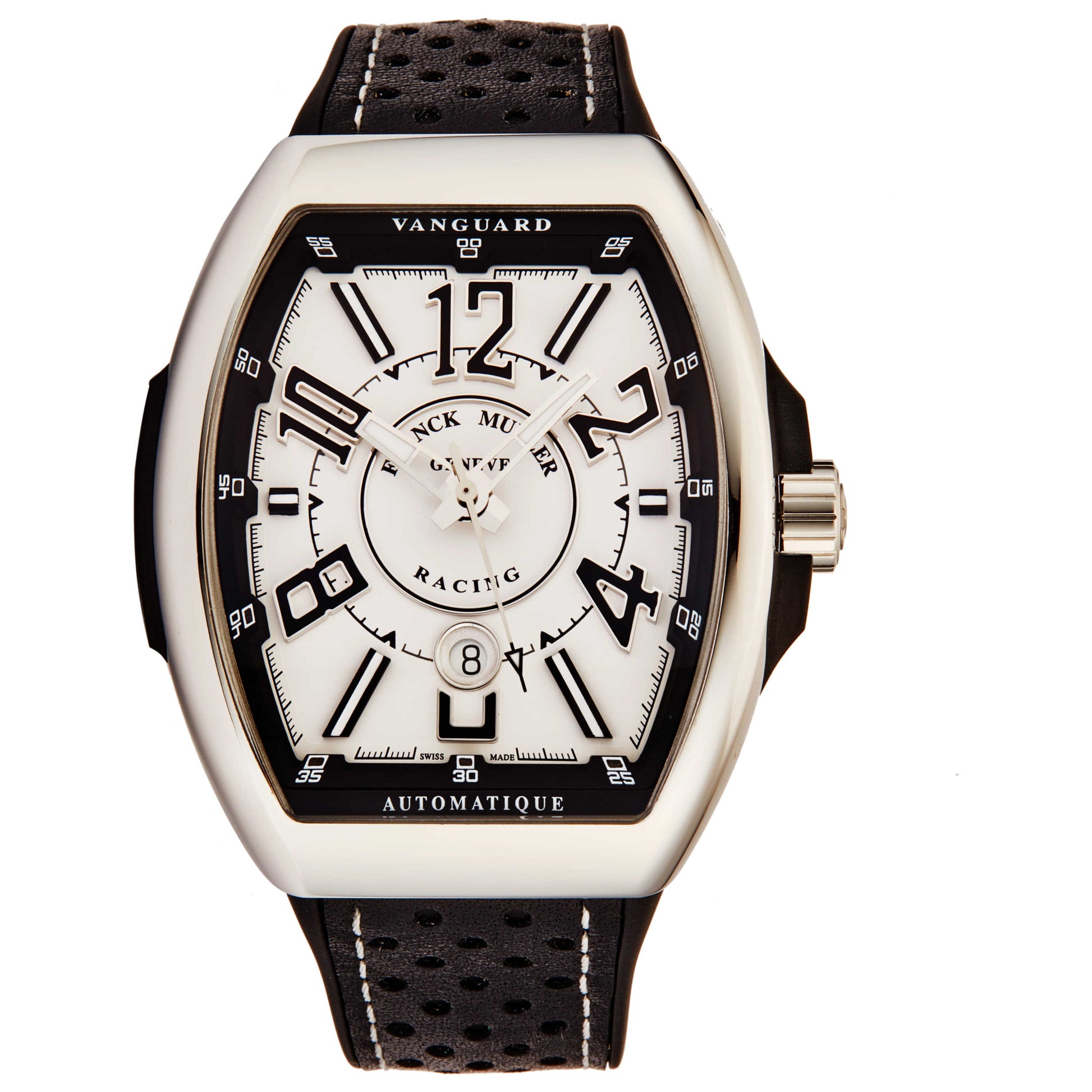 Front view of Franck Muller Vanguard Racing Men's Automatic Watch 45SCRACINGWHT