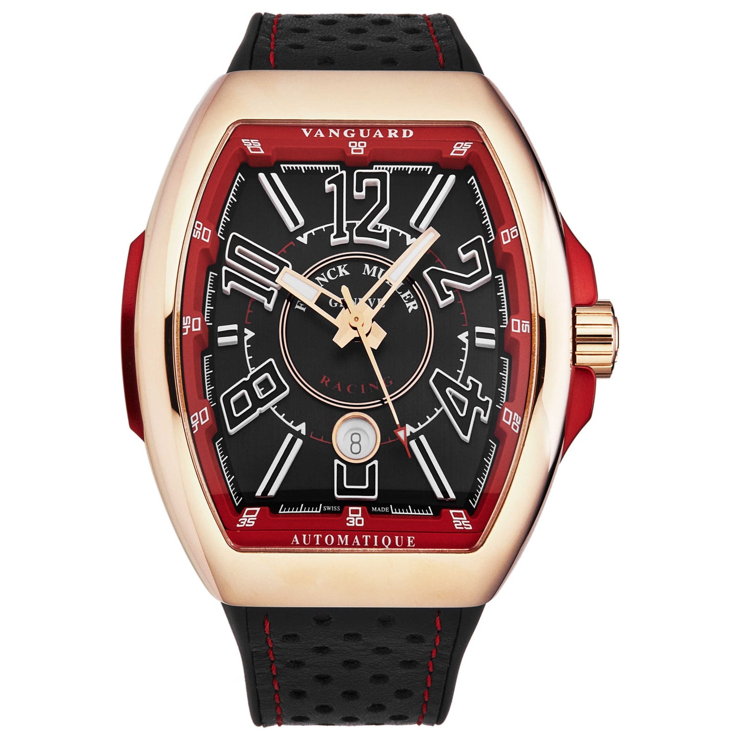 Front view of Franck Muller Vanguard Racing Men's Automatic Watch 45SCRCGBLKGLDRD