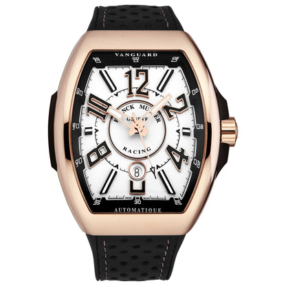 Front view of Franck Muller Vanguard Racing Men's Automatic Watch 45SCRCINGWHTGLD