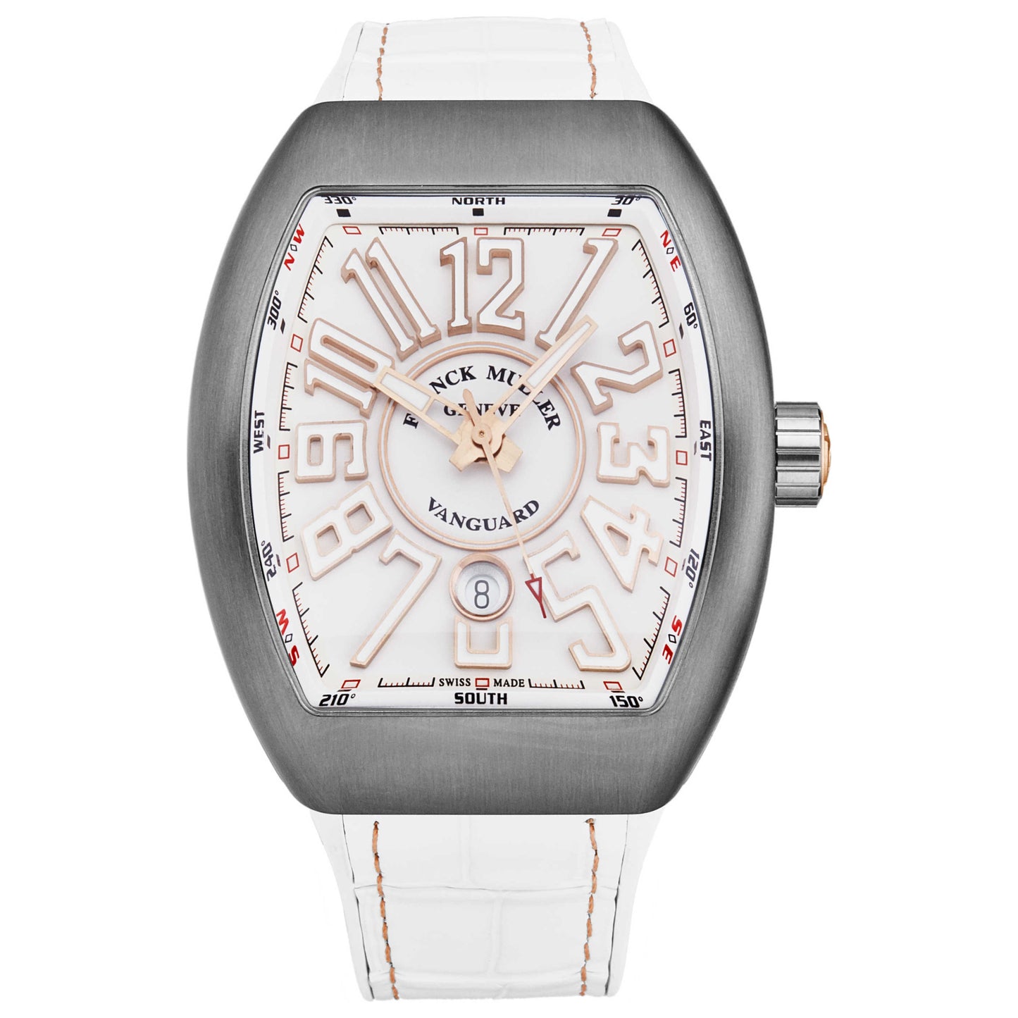 Front view of Franck Muller Vanguard Men's Automatic Watch 45SCWHTWHT5NBR