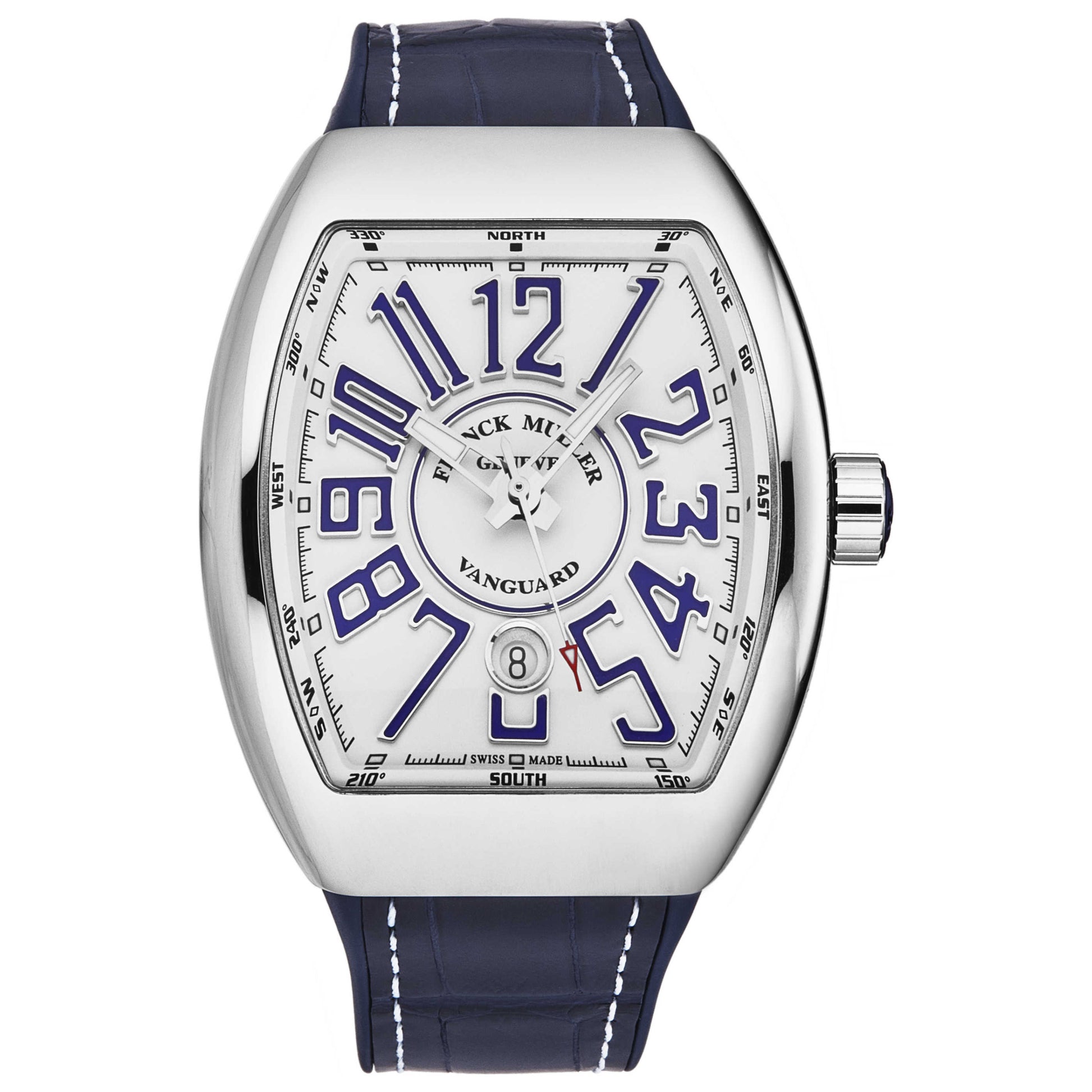Front view of Franck Muller Vanguard Men's Automatic Watch 45SCWHTWHTBLU-3