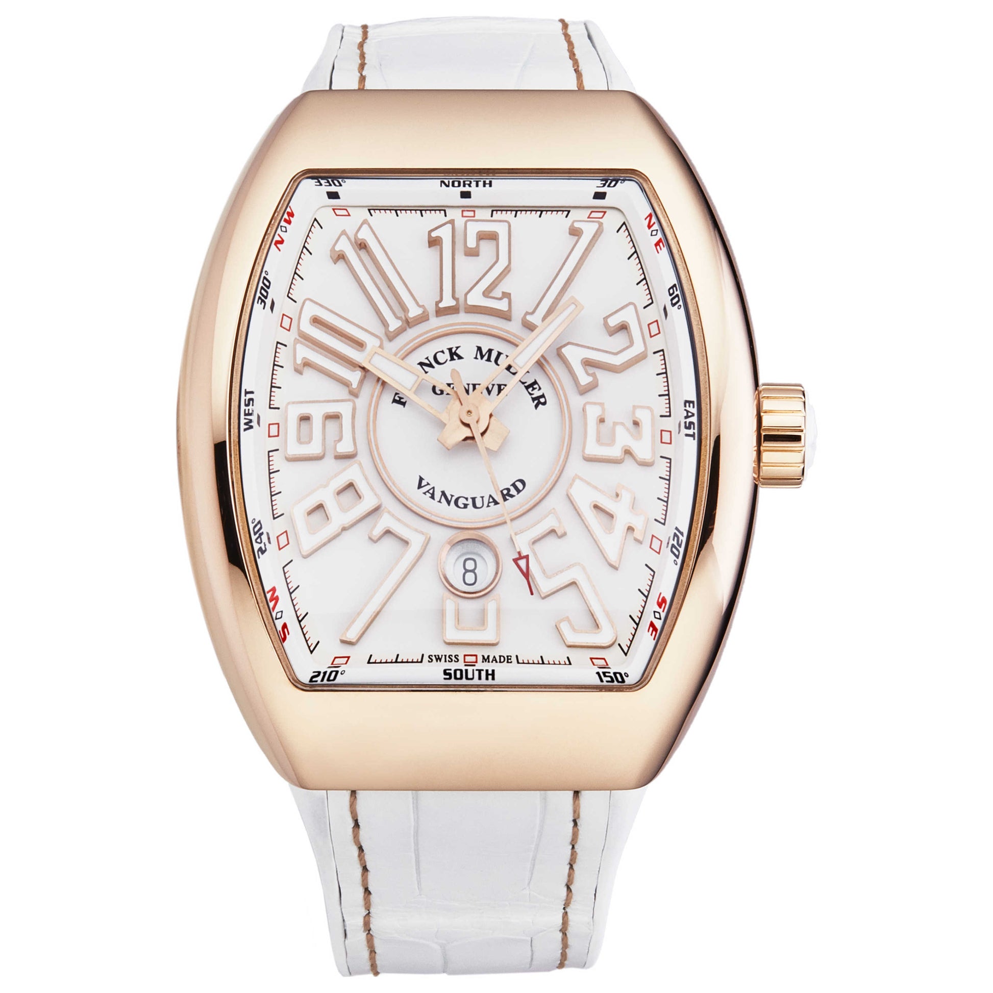 Front view of Franck Muller Vanguard Men's Automatic Watch 45SCWHTWHTGLDSN