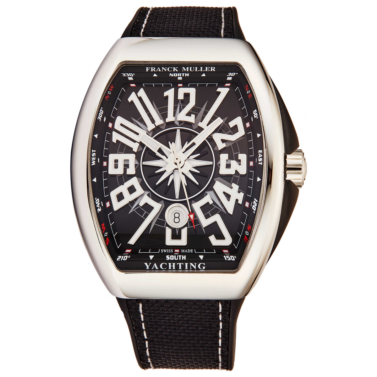Front view of Franck Muller Vanguard YACHT Men's Automatic Watch 45SCYACHTBLK-2