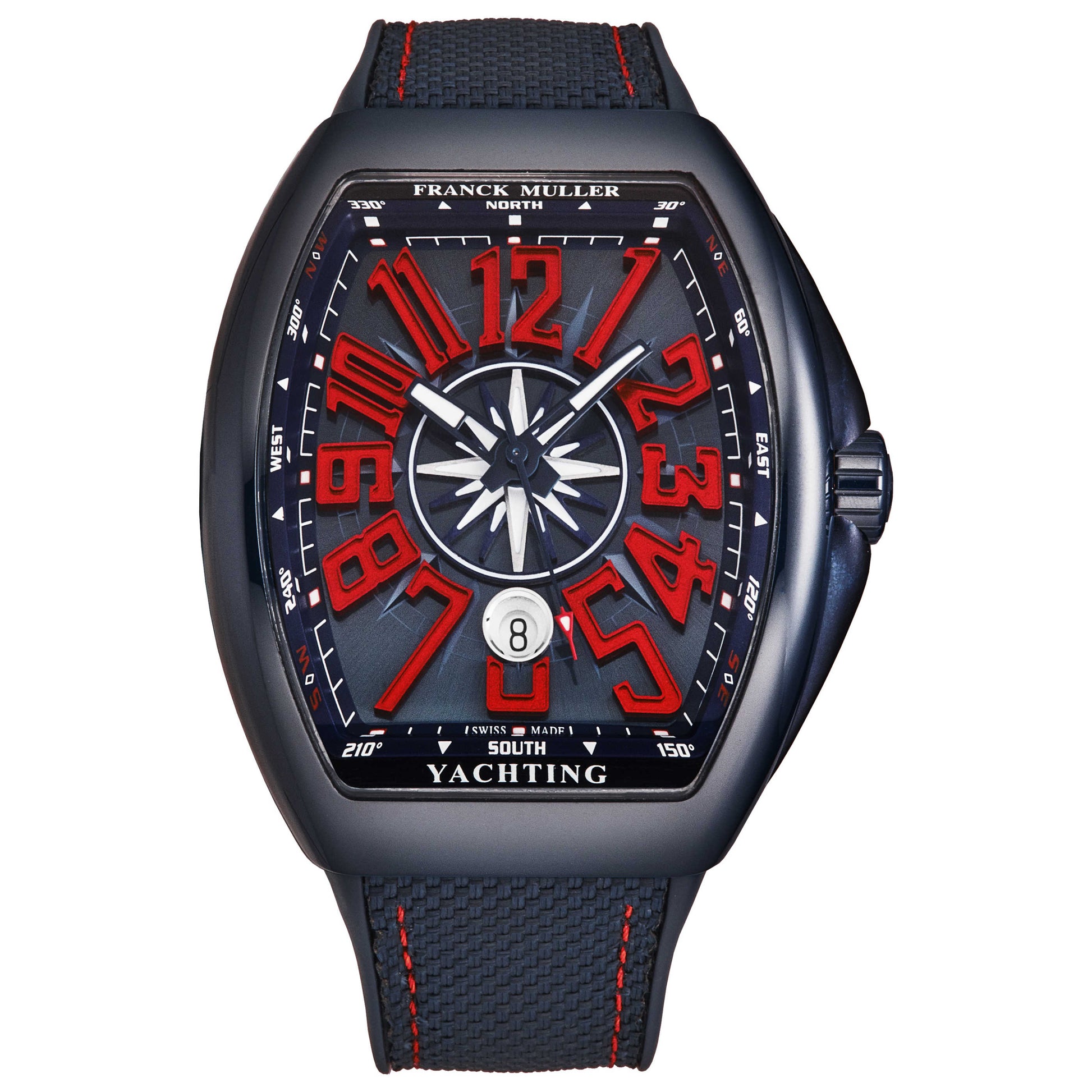 Front view of Franck Muller VanguardYACT Men's Automatic Watch 45SCYACHTBLURED