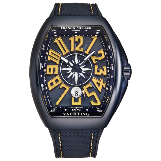Front view of Franck Muller VanguardYACT Men's Automatic Watch 45SCYACHTBLUYEL