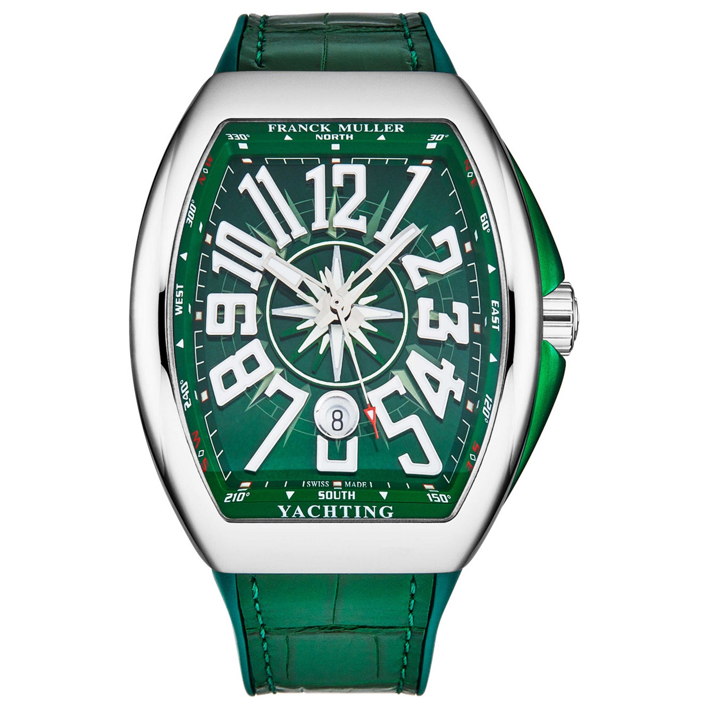 Front view of Franck Muller Vanguard Yachting Men's Automatic Watch 45SCYACHTGRNWHT