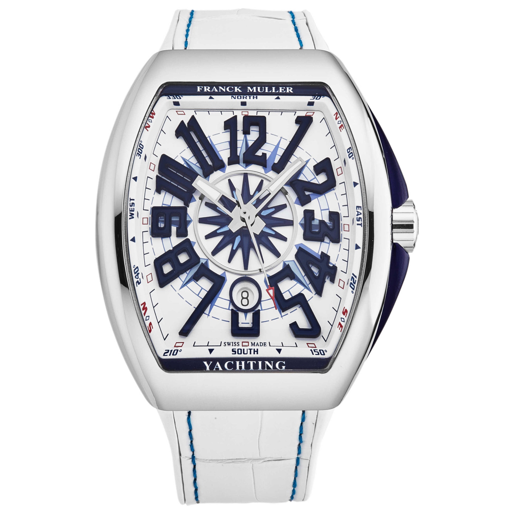 Front view of Franck Muller Vanguard Yachting Men's Automatic Watch 45SCYACHTWHT