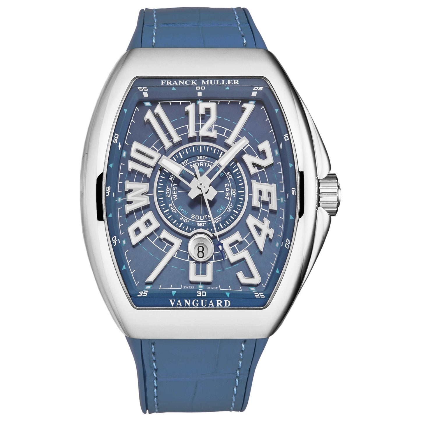 Front view of Franck Muller Vanguard Mariner Men's Automatic Watch 45SCYACTMARNEBU